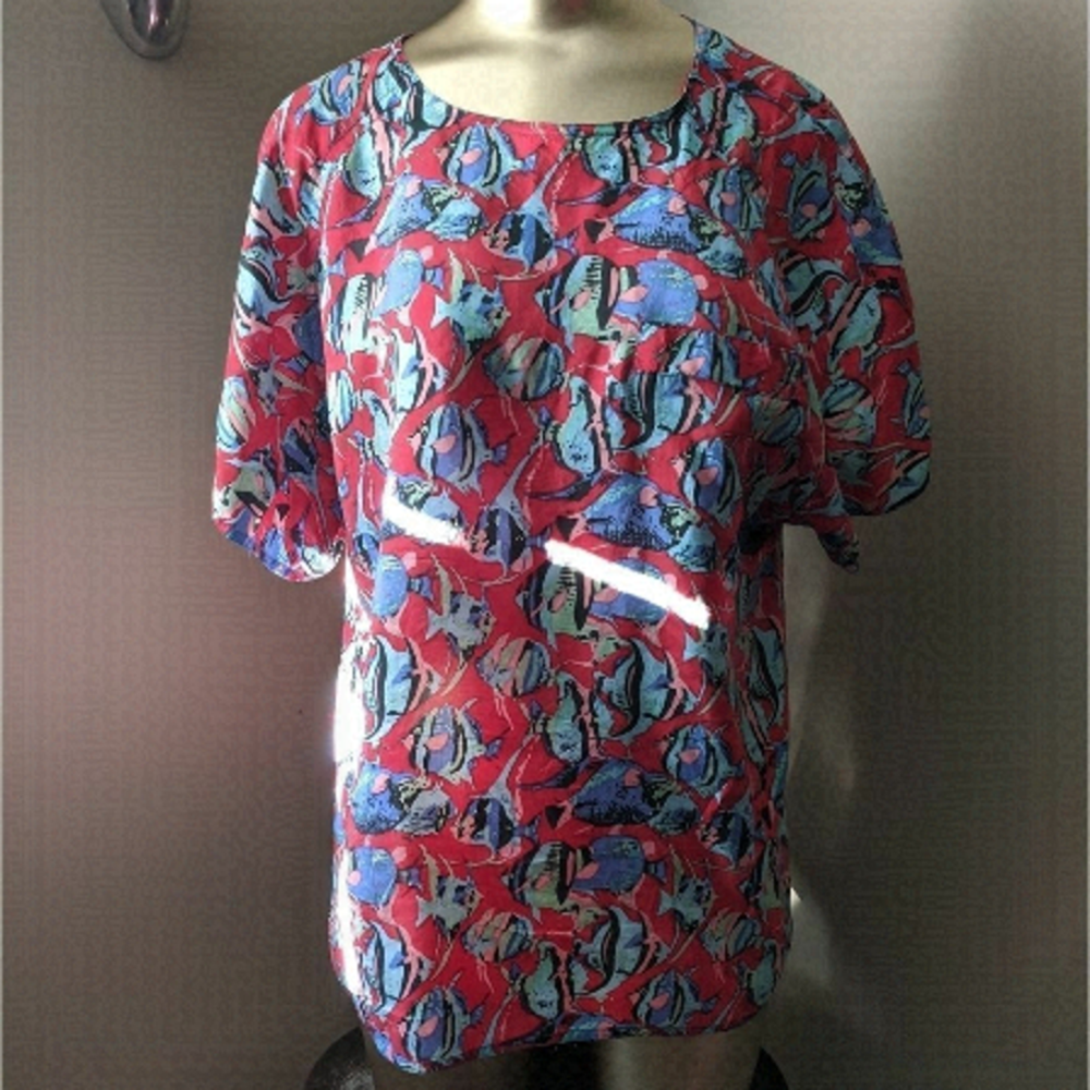 Vintage Silk Oscar De La Renta Expressions Top